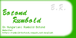 botond rumbold business card